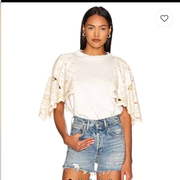 NWTs Free People Angel Tee in Ivory Size Small - Picture 1 of 7